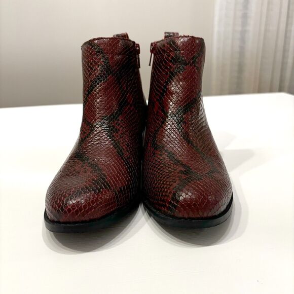 Vionic Women's Clara Boa Wine Snake Skin Leather Ankle Booties Boots US Size 8.5 - Picture 4 of 8